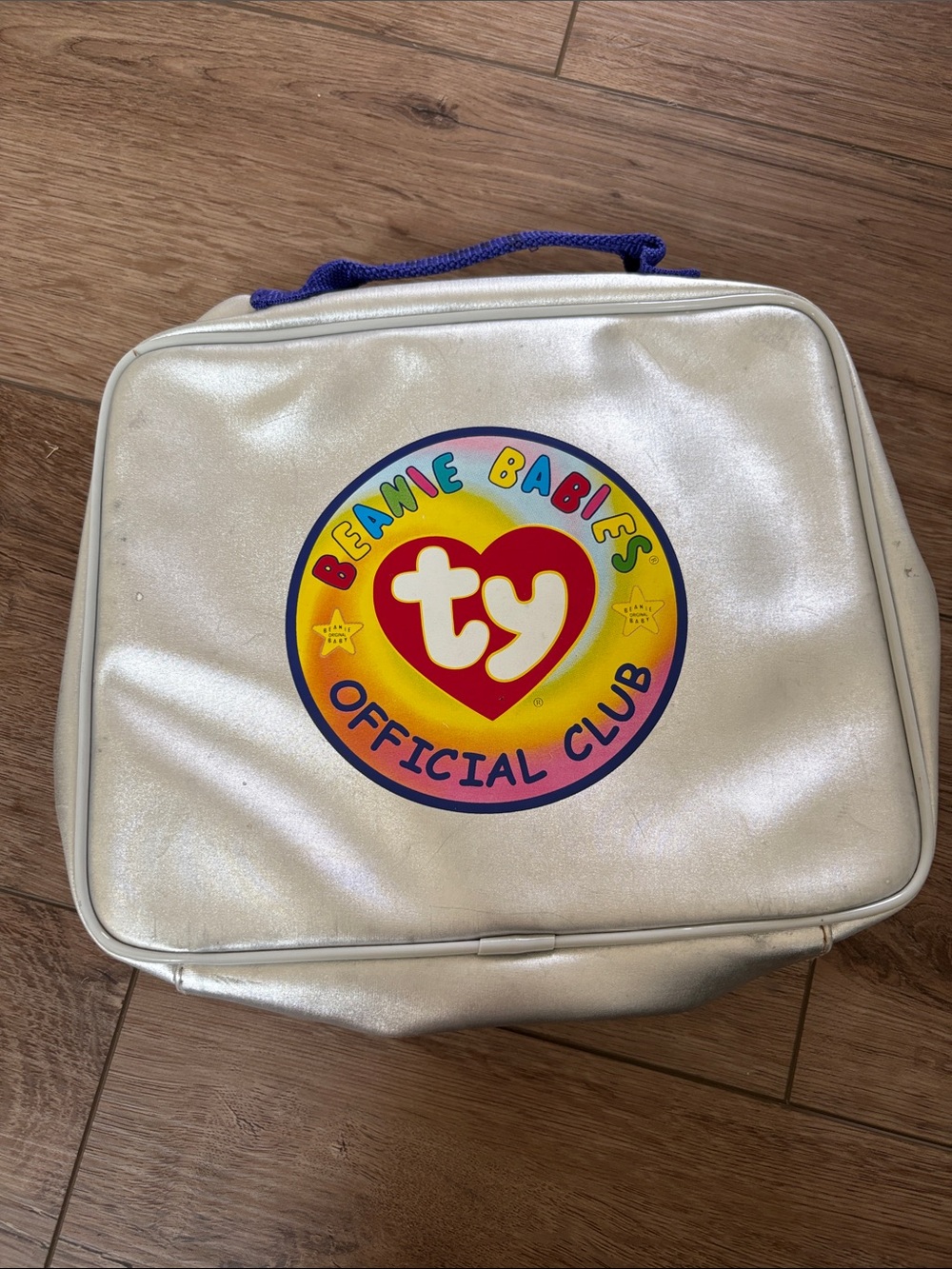 Ty Metallic Silver Beanie Babies Official Club Carrying Bag Case Lunchbox